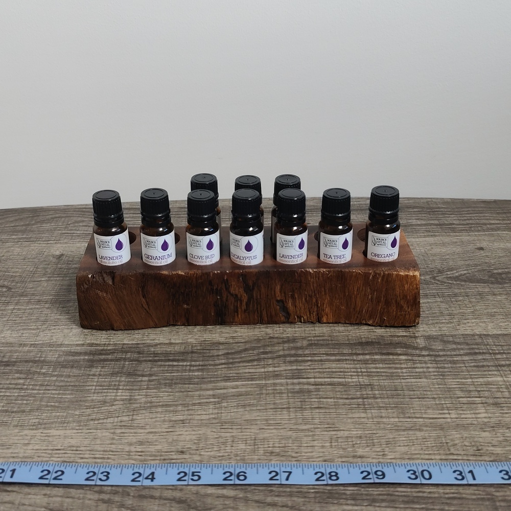 USED, HANDCRAFTED 100% Wood Essential Oil Holder. 14 Slots... Beautiful Piece!